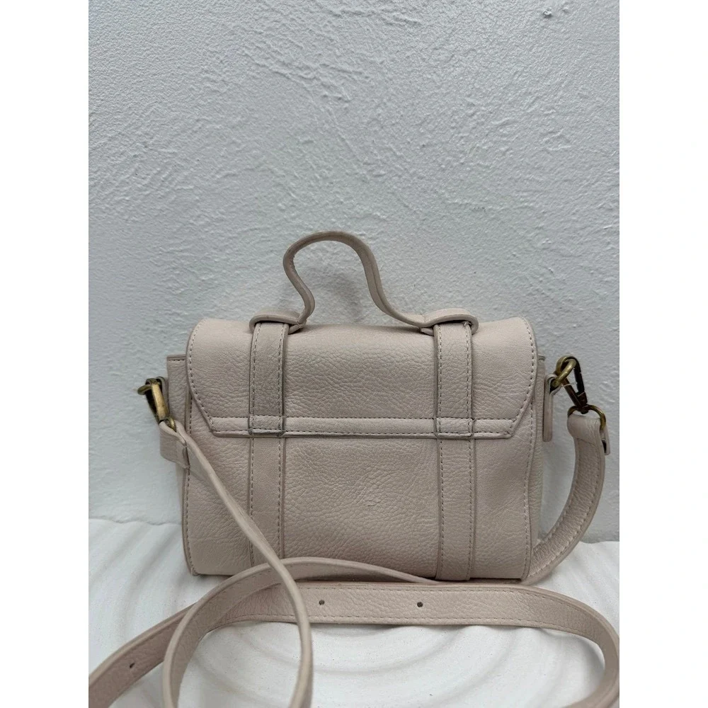 Anthropologie Crossbody Satchel Bag Blush Pink Faux‎ Leather Mini Messenger